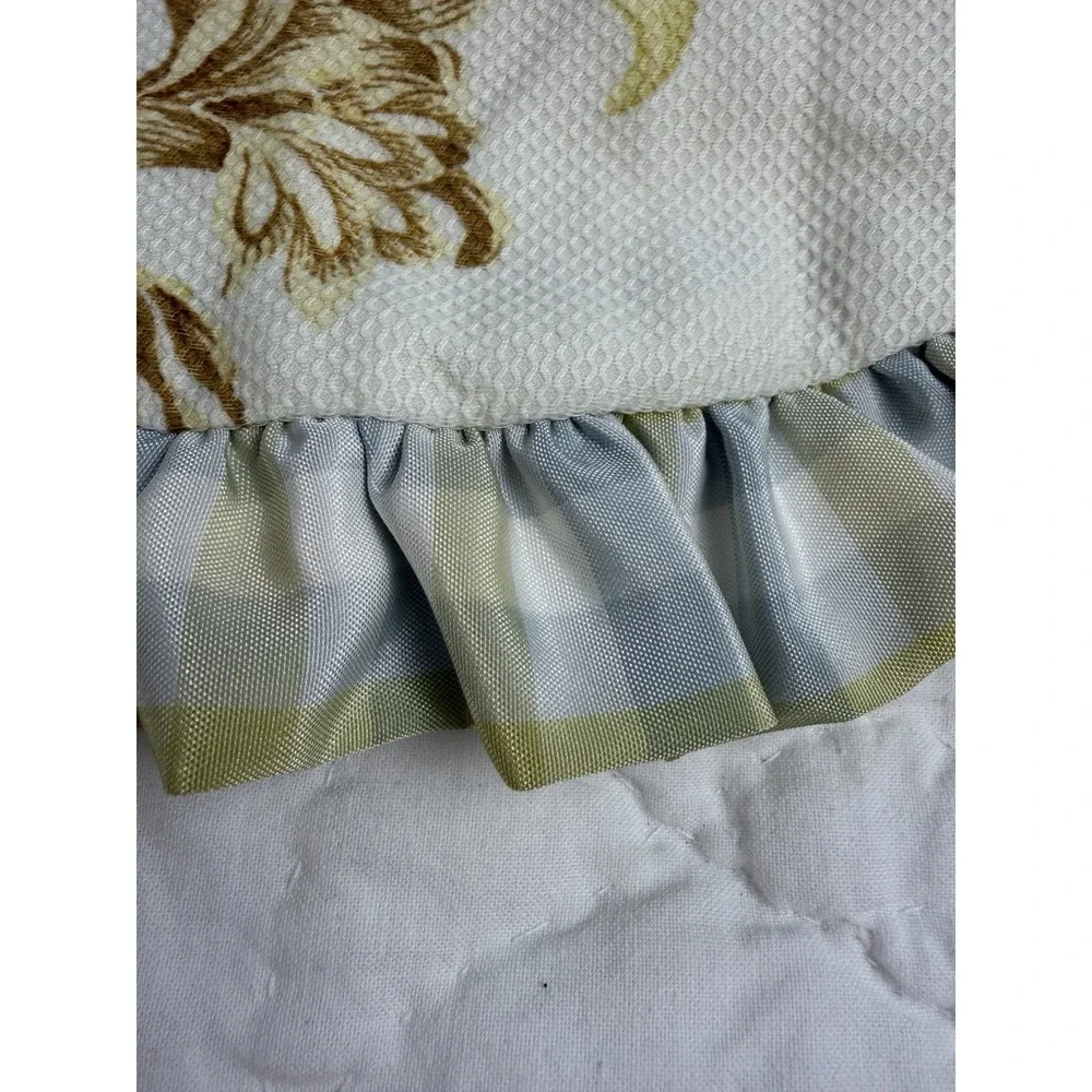 Williamsburg Waverly Valances Magnolia & Dogwood Lined Taffeta Gingham Trim (3)